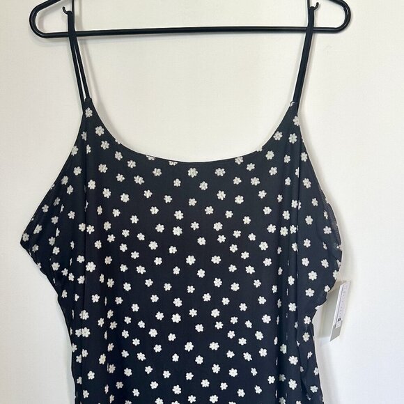 NWT BP by Nordstrom Black Mesh Mini Floral Print Dress - Size: 3X - Picture 5 of 7